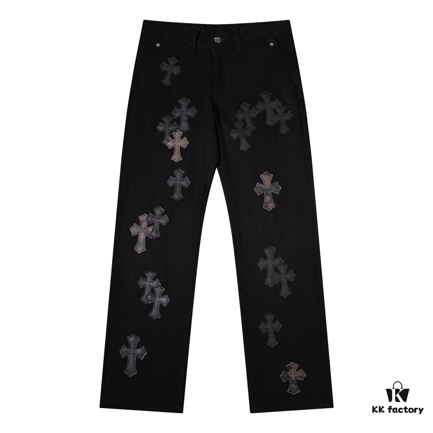 6931a3cbccd8ab3d7af9807d Chrome Hearts Limited Edition Camo Patch Leather Jeans