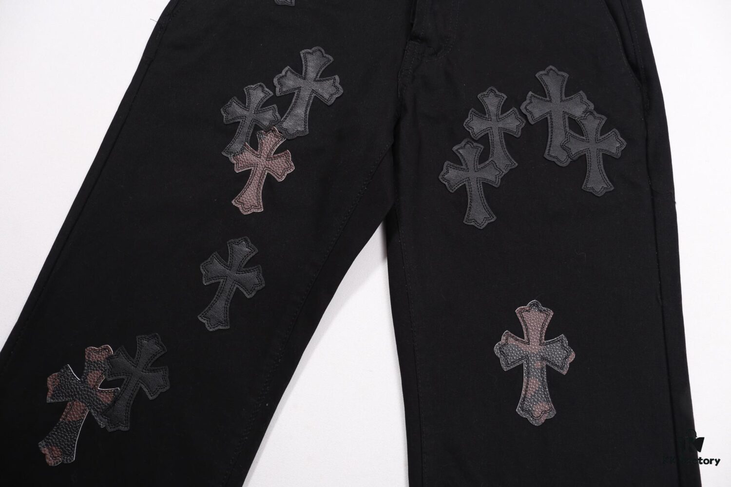 6931a3cbccd8ab3d7af98080 Chrome Hearts Limited Edition Camo Patch Leather Jeans