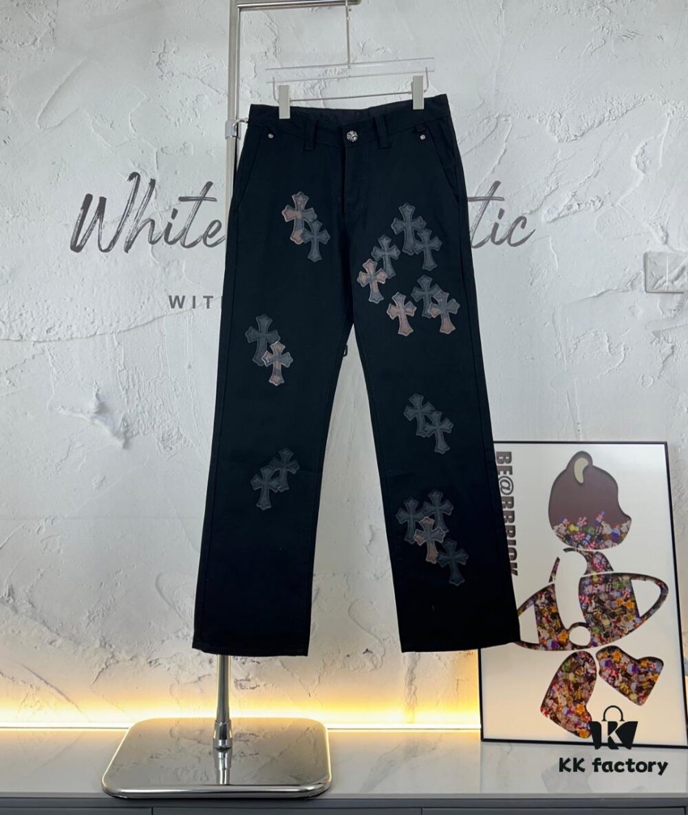 6931a3cbccd8ab3d7af98086 Chrome Hearts & Crocodile Limited Edition Camo Patch Leather Denim Jeans