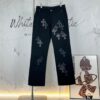 Chrome Hearts & Crocodile Limited Edition Camo Patch Leather Denim Jeans