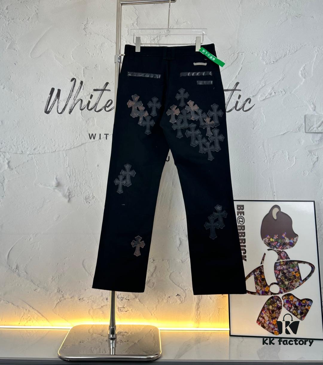 Chrome Hearts & Crocodile Limited Edition Camo Patch Leather Denim Jeans