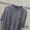 6931a3ccccd8ab3d7af98090 CH* Chrome Hearts* 2025 Spring/Summer New Arrival Distressed Vintage Round-Neck Short-Sleeve T-Shirt with Chest and Back Logo, Horsehoof Print, Custom Fabric Unisex Tee