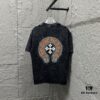 6931a3cdccd8ab3d7af980aa CH* Chrome Hearts* 2025 Spring/Summer New Arrival Distressed Snowflake Wash Vintage Round Neck Short Sleeve T-Shirt with Chest and Back Logo, Horseshoe Print, Custom Fabric Unisex Tee