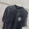 6931a3cdccd8ab3d7af980b4 CH* Chrome Hearts* 2025 Spring/Summer New Arrival Distressed Snow Wash Vintage Round Neck Short Sleeve T-Shirt with Chest and Back Logo, Front and Back Cross and Horseshoe Print, Custom Fabric Unisex Tee