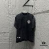6931a3ceccd8ab3d7af980b6 CH* Chrome Hearts* 2025 Spring/Summer New Arrival Distressed Snow Wash Vintage Round Neck Short Sleeve T-Shirt with Chest and Back Logo, Front and Back Cross and Horseshoe Print, Custom Fabric Unisex Tee