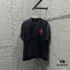 CH* Chrome Hearts* 2025 Spring/Summer New Arrival Distressed Snowflake Wash Vintage Round Neck Short Sleeve T-Shirt with Chest and Back Logo, Horseshoe Print, Custom Fabric Unisex Tee
