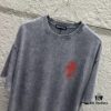 CH* Chrome Hearts* 2025 Spring/Summer New Arrival Distressed Snowflake Wash Vintage Round Neck Short Sleeve T-Shirt with Chest and Back Logo, Horseshoe Print, Custom Fabric Unisex Tee