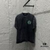 CH* Chrome Hearts* 2025 Spring/Summer New Arrival Distressed Snowflake Wash Vintage Round Neck Short Sleeve T-Shirt with Chest and Back Logo, Horseshoe Print, Custom Fabric Unisex Tee