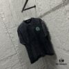 CH* Chrome Hearts* 2025 Spring/Summer New Arrival Distressed Snowflake Wash Vintage Round Neck Short Sleeve T-Shirt with Chest and Back Logo, Horseshoe Print, Custom Fabric Unisex Tee