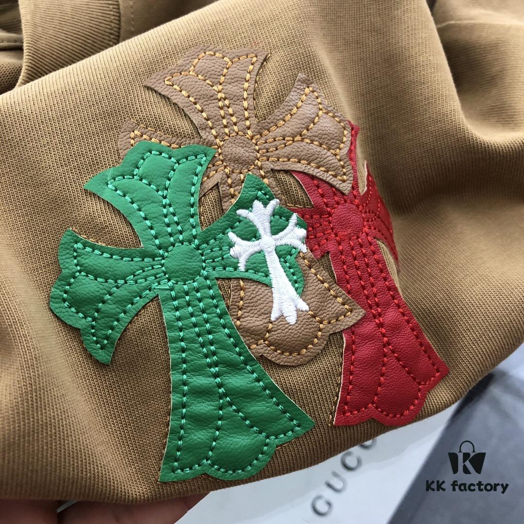 6931a3d6ccd8ab3d7af98161 Chrome Hearts 2025 New Heavy Washed Leather Patch Embroidered Short Sleeve T-Shirt △ Original Fabric △ High Version △ Premium Quality Influencer and Celebrity Style △ 320g Heavy Garment Wash Embroidery with Horse Hoof Cross and Graffiti Print △ Extremely Versatile and Stylish △ Full Trims △ Unisex Must-Have Tee