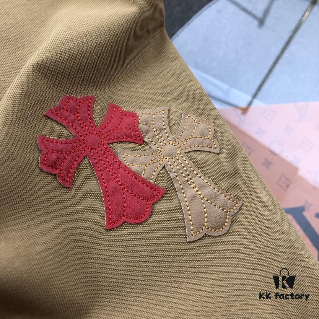 6931a3d6ccd8ab3d7af98162 Chrome Hearts 2025 New Heavy Washed Leather Patch Embroidered Short Sleeve T-Shirt △ Original Fabric △ High Version △ Premium Quality Influencer and Celebrity Style △ 320g Heavy Garment Wash Embroidery with Horse Hoof Cross and Graffiti Print △ Extremely Versatile and Stylish △ Full Trims △ Unisex Must-Have Tee