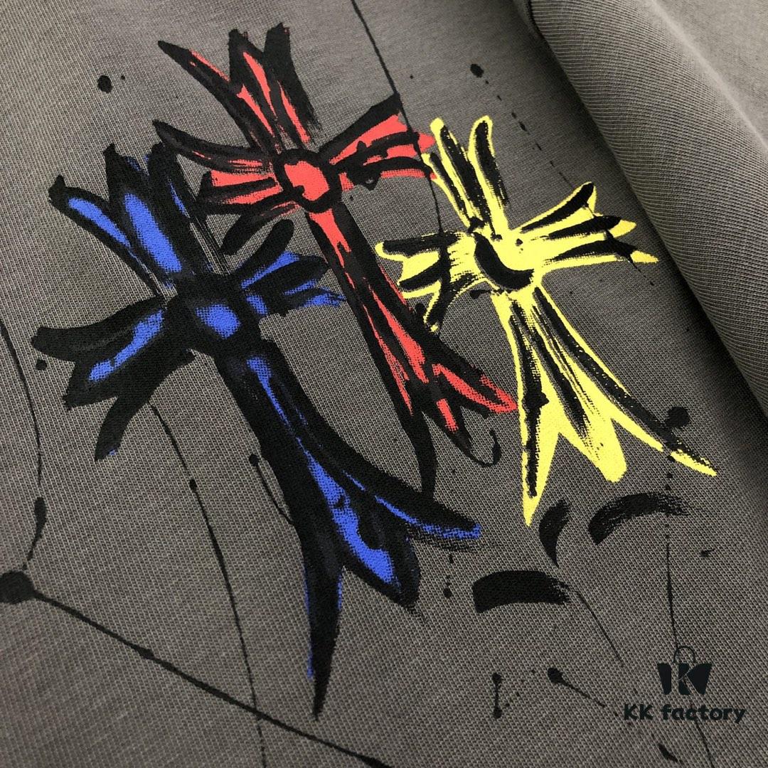6931a3d8ccd8ab3d7af9817c Chrome Hearts 2025 New Graffiti Print Short-Sleeve T-Shirt △ Original Fabric △ High Version △ Premium Quality Influencer & Celebrity Style △ 320g Garment Washed Horseshoe Cross Graffiti Design △ Fully Washable Horseshoe Cross Print △ Extremely Versatile and Stylish △ Complete with Triple Labels △ Unisex Essential Must-Have Tee
