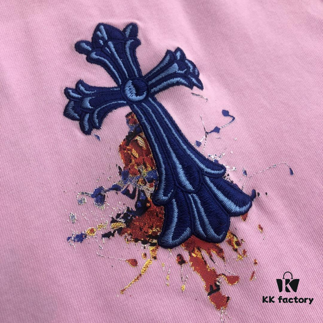 6931a3dbccd8ab3d7af981b2 Chrome Hearts 2025 New Embroidered Graffiti Print Short Sleeve T-Shirt △ Original Fabric △ High Version △ Premium Quality Influencer and Celebrity Style △ 320g Garment Washed △ Horsehoof Cross Embroidery and Graffiti Printing △ Extremely Versatile and Stylish △ Complete Three Labels △ Unisex Must-Have Style