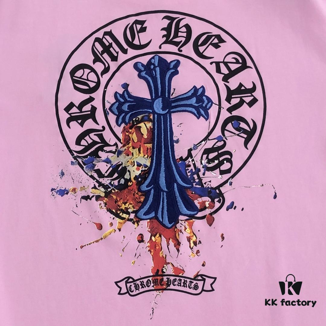 6931a3dbccd8ab3d7af981b3 Chrome Hearts 2025 New Embroidered Graffiti Print Short Sleeve T-Shirt △ Original Fabric △ High Version △ Premium Quality Influencer and Celebrity Style △ 320g Garment Washed △ Horsehoof Cross Embroidery and Graffiti Printing △ Extremely Versatile and Stylish △ Complete Three Labels △ Unisex Must-Have Style