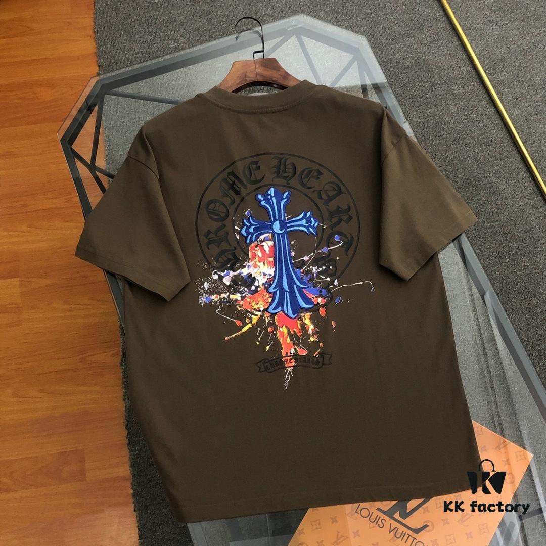 6931a3dbccd8ab3d7af981b9 Chrome Hearts 2025 New Embroidered Graffiti Print Short Sleeve T-Shirt △ Original Fabric △ High Version △ Premium Quality Influencer and Celebrity Style △ 320g Garment Washed △ Horse Hoof Cross Embroidery and Graffiti Printing △ Extremely Versatile and Stylish △ Full Triple Label △ Unisex Essential