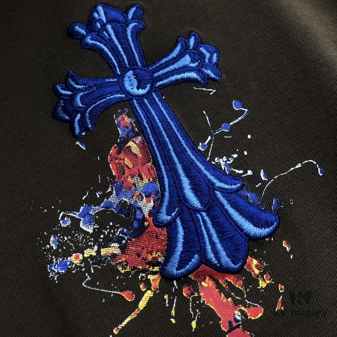 6931a3dbccd8ab3d7af981bb Chrome Hearts 2025 New Embroidered Graffiti Print Short Sleeve T-Shirt △ Original Fabric △ High Version △ Premium Quality Influencer and Celebrity Style △ 320g Garment Washed △ Horse Hoof Cross Embroidery and Graffiti Printing △ Extremely Versatile and Stylish △ Full Triple Label △ Unisex Essential