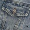6931a3e3ccd8ab3d7af98247 Chrome Hearts Cross Embroidered Washed Denim Jacket with Sanskrit Design for Couples