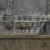 6931a3e3ccd8ab3d7af9824a Chrome Hearts Cross Embroidered Washed Denim Jacket with Sanskrit Design for Couples