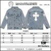 6931a3e4ccd8ab3d7af9824d Chrome Hearts Cross Embroidered Washed Denim Jacket with Sanskrit Design for Couples