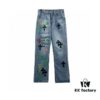6931a3e4ccd8ab3d7af9824e Chrome Hearts Graffiti Patchwork Monster Denim Jeans with Large Silver Buckle (Top Version)