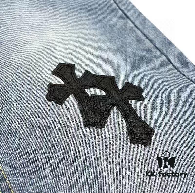 6931a3e4ccd8ab3d7af98253 Chrome Hearts Graffiti Patchwork Monster Denim Jeans with Large Silver Buckle (Top Version)