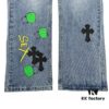 6931a3e4ccd8ab3d7af98256 Chrome Hearts Graffiti Patchwork Monster Denim Jeans with Large Silver Buckle (Top Version)