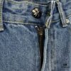6931a3e4ccd8ab3d7af9825b Chrome Hearts Graffiti Appliqué Monster Print Denim Jeans with Large Silver Buckle (Top Version)