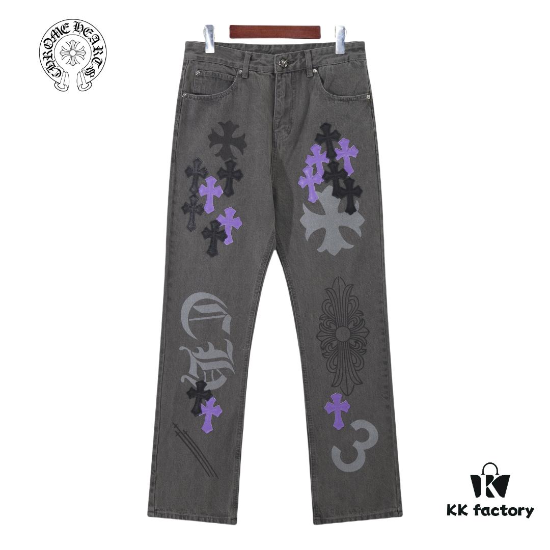 6931a3e5ccd8ab3d7af98260 Chrome Hearts Official Exclusive Graffiti Painted Purple Bull Denim Jeans