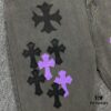 6931a3e5ccd8ab3d7af9826d Chrome Hearts Official Exclusive Graffiti Painted Purple Bull Denim Jeans