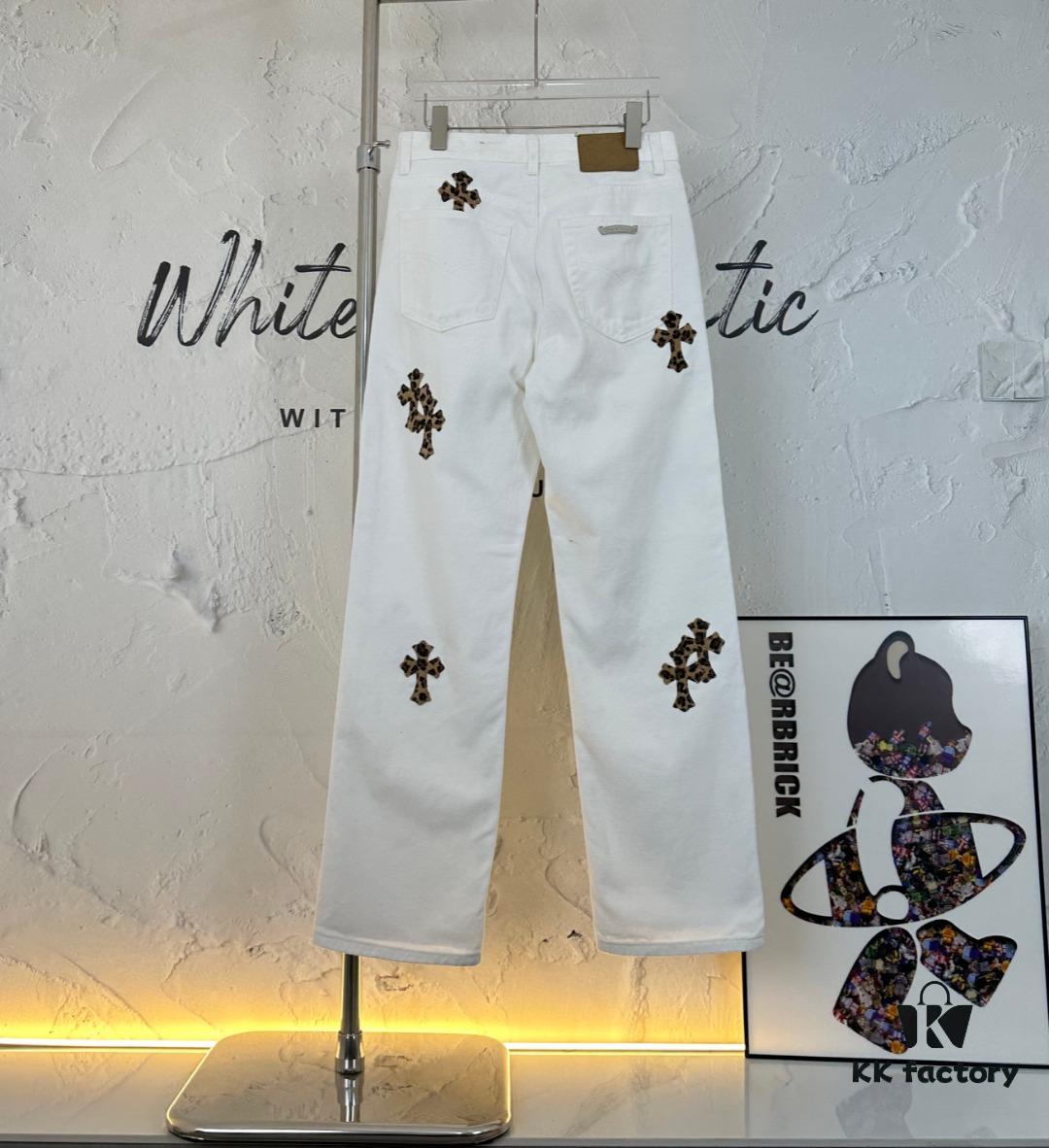 6931a3e6ccd8ab3d7af9827c Chrome Hearts & CH Mattyboy Graffiti Painted Leopard Print Jeans