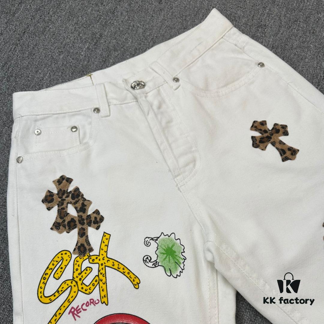 6931a3e6ccd8ab3d7af9827d Chrome Hearts & CH Mattyboy Graffiti Painted Leopard Print Jeans
