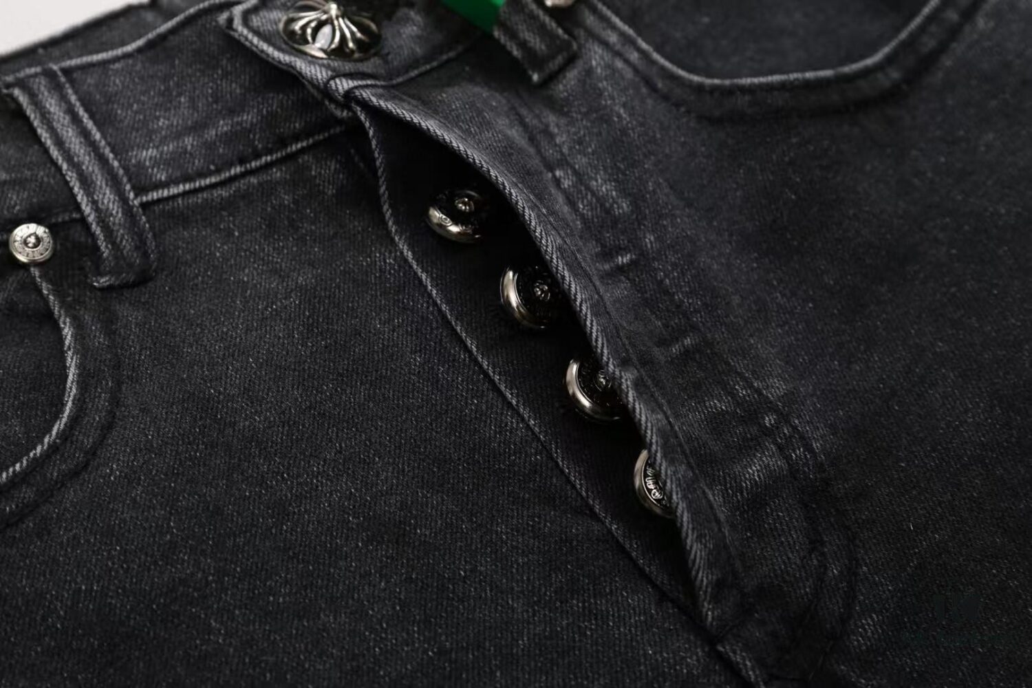 6931a3e7ccd8ab3d7af98288 Chrome Hearts & Cult King Patchwork Leather Skull Face Smiley Black Denim Jeans