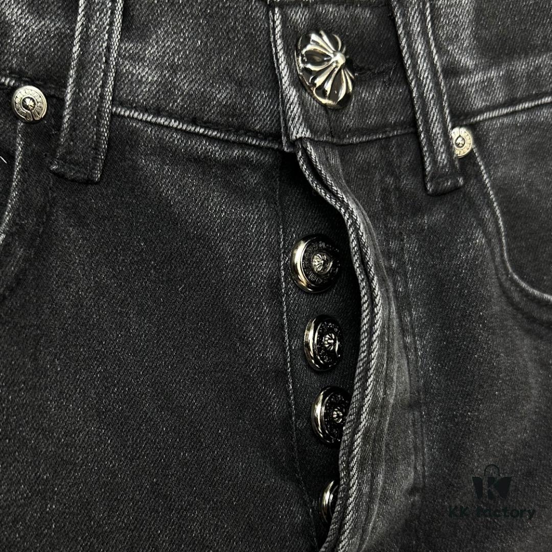6931a3e7ccd8ab3d7af98290 Chrome Hearts & Klutch Face Skull Patchwork Denim Jeans