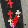 6931a3e7ccd8ab3d7af98293 Chrome Hearts & Klutch Face Skull Patchwork Denim Jeans
