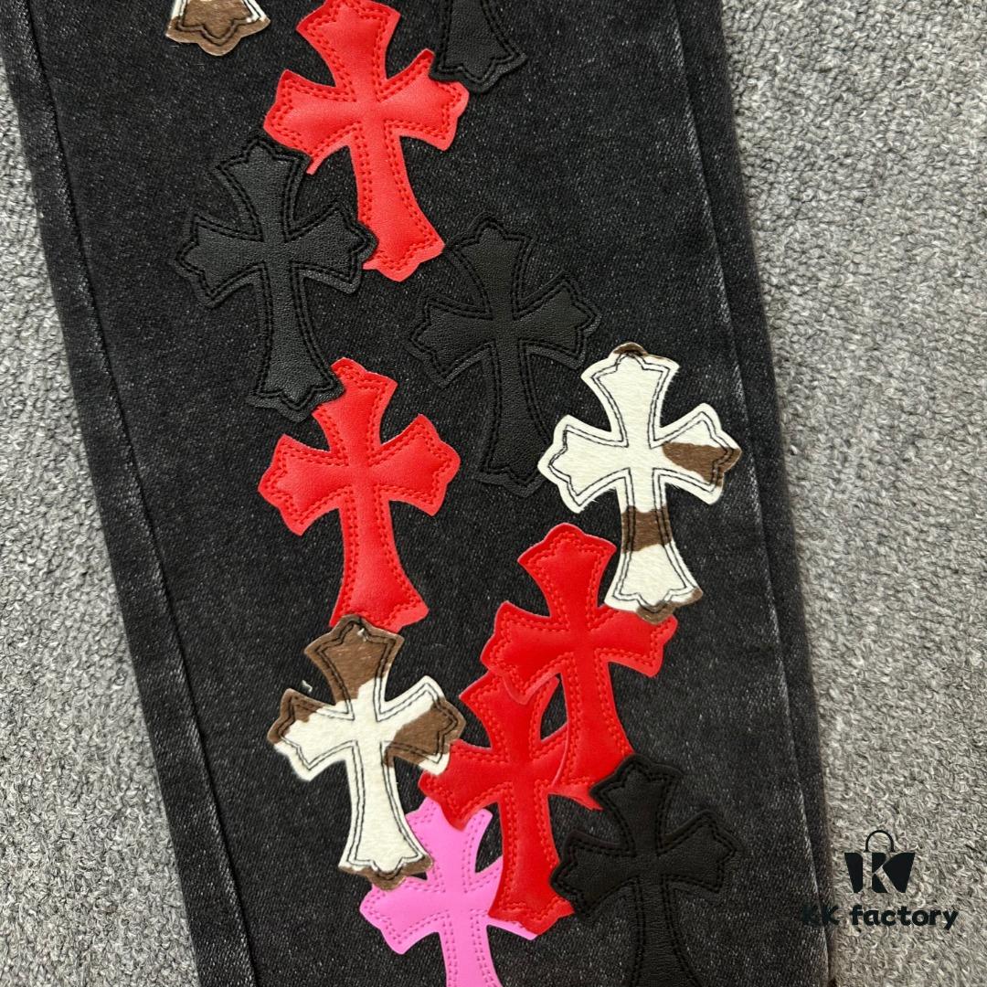 6931a3e7ccd8ab3d7af98293 Chrome Hearts & Klutch Face Skull Patchwork Denim Jeans