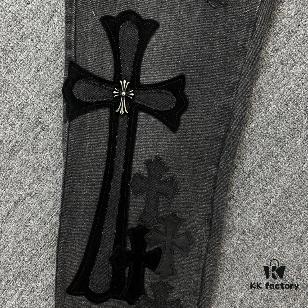 6931a3e9ccd8ab3d7af982b6 Chrome Hearts & CH Metal Cross New King Cow Denim Jeans