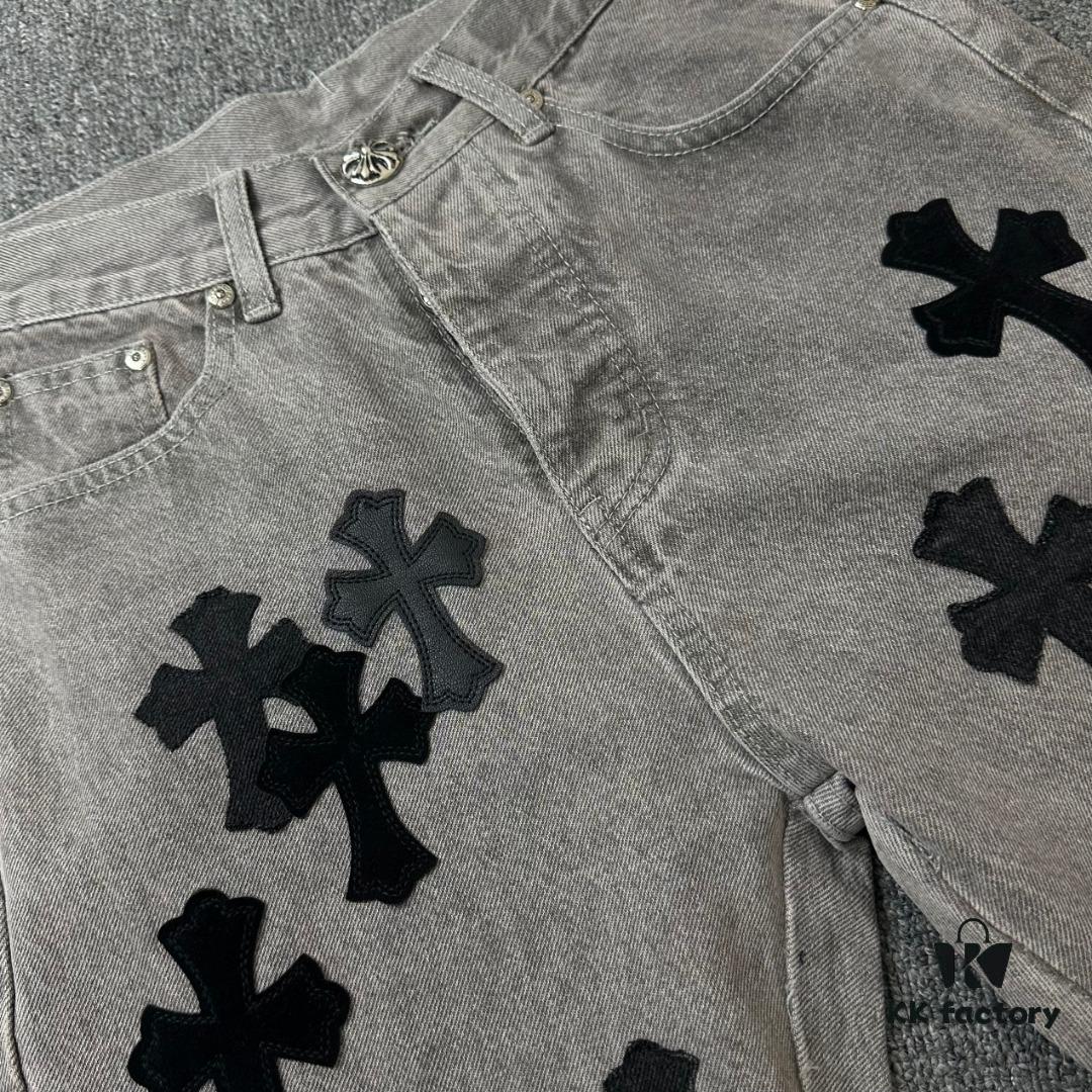 Chrome Hearts & CH Metal Cross New King Cow Denim Jeans
