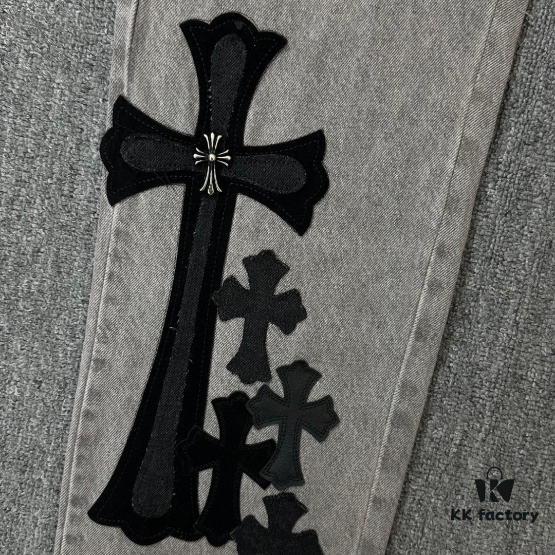 Chrome Hearts & CH Metal Cross New King Cow Denim Jeans