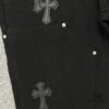 6931a3ebccd8ab3d7af982dc Chrome Hearts CH Cross Embellished Patchwork Leather Logging Jeans