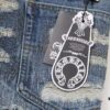 6931a3ecccd8ab3d7af982e3 Chrome Hearts & CH Blue Washed Heavily Distressed Patchwork Denim Jeans