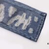 6931a3ecccd8ab3d7af982e5 Chrome Hearts & CH Blue Washed Heavily Distressed Patchwork Denim Jeans