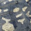Chrome Hearts & Klutch CH Blue Washed Destroyed Patch Denim Jeans