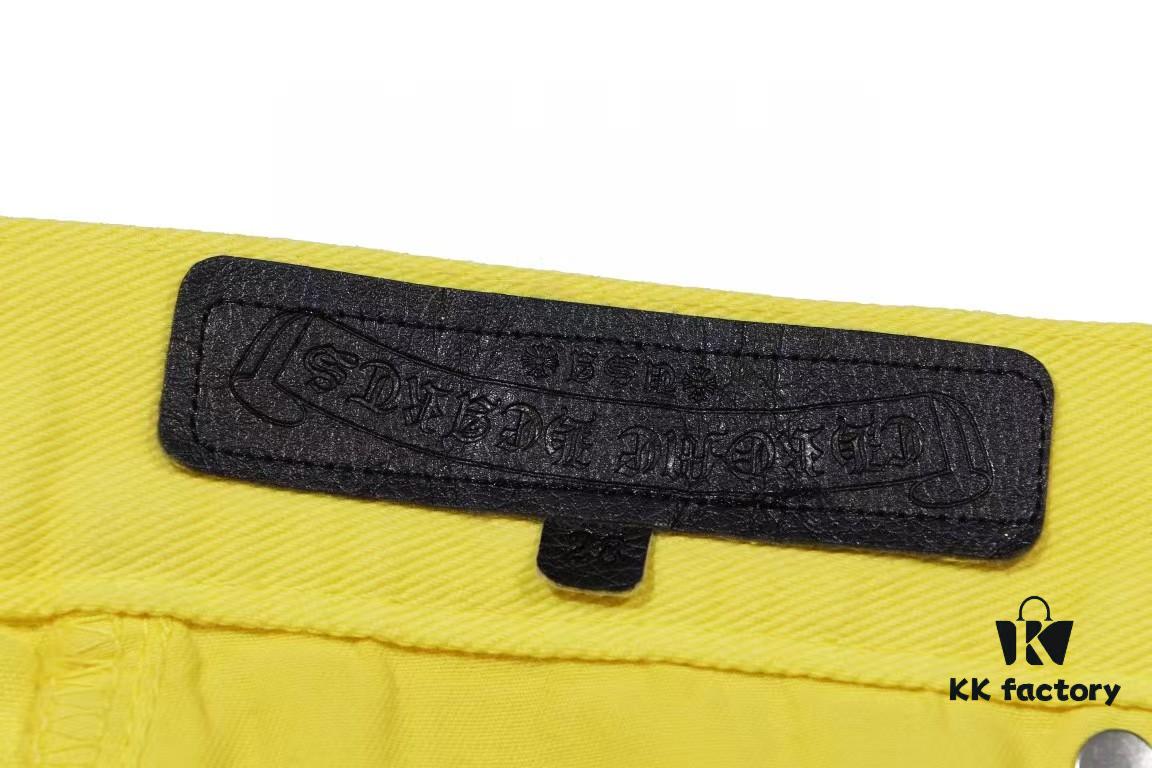 6931a3edccd8ab3d7af982f5 Chrome Hearts CH New York Limited Yellow Dopamine Denim Jeans Unisex Streetwear