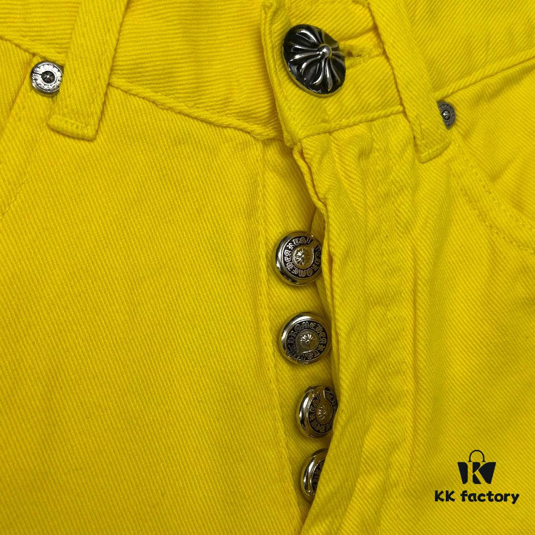 6931a3edccd8ab3d7af982fa Chrome Hearts CH New York Limited Edition Yellow Dopamine Denim Jeans Unisex Streetwear