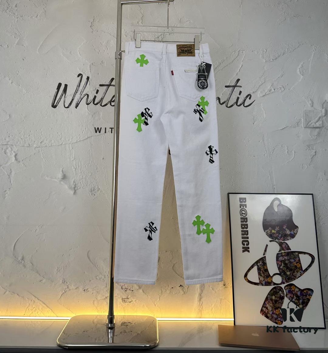 6931a3efccd8ab3d7af98329 Chrome Hearts & Croce 24SS London Limited Horse Hair Green Denim Pants - #Y020