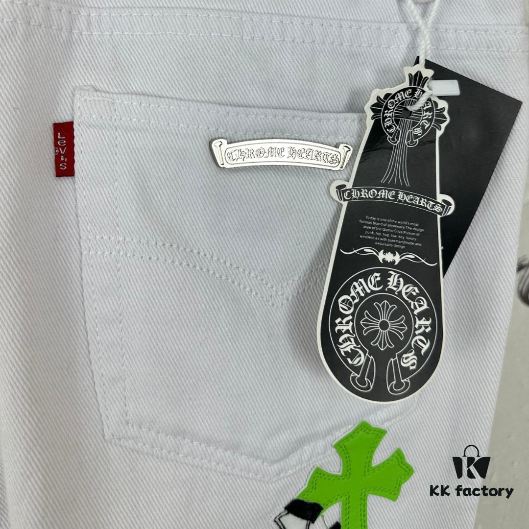 6931a3efccd8ab3d7af9832e Chrome Hearts & Croce 24SS London Limited Horse Hair Green Denim Pants - #Y020