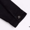 6931a3f0ccd8ab3d7af98338 Chrome Hearts White Leather Cross Patch Black Denim Shirt Jacket KL022