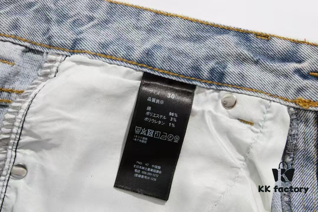 6931a3f1ccd8ab3d7af98348 Chrome Heart Cross Patch Leather Denim Jeans KL012