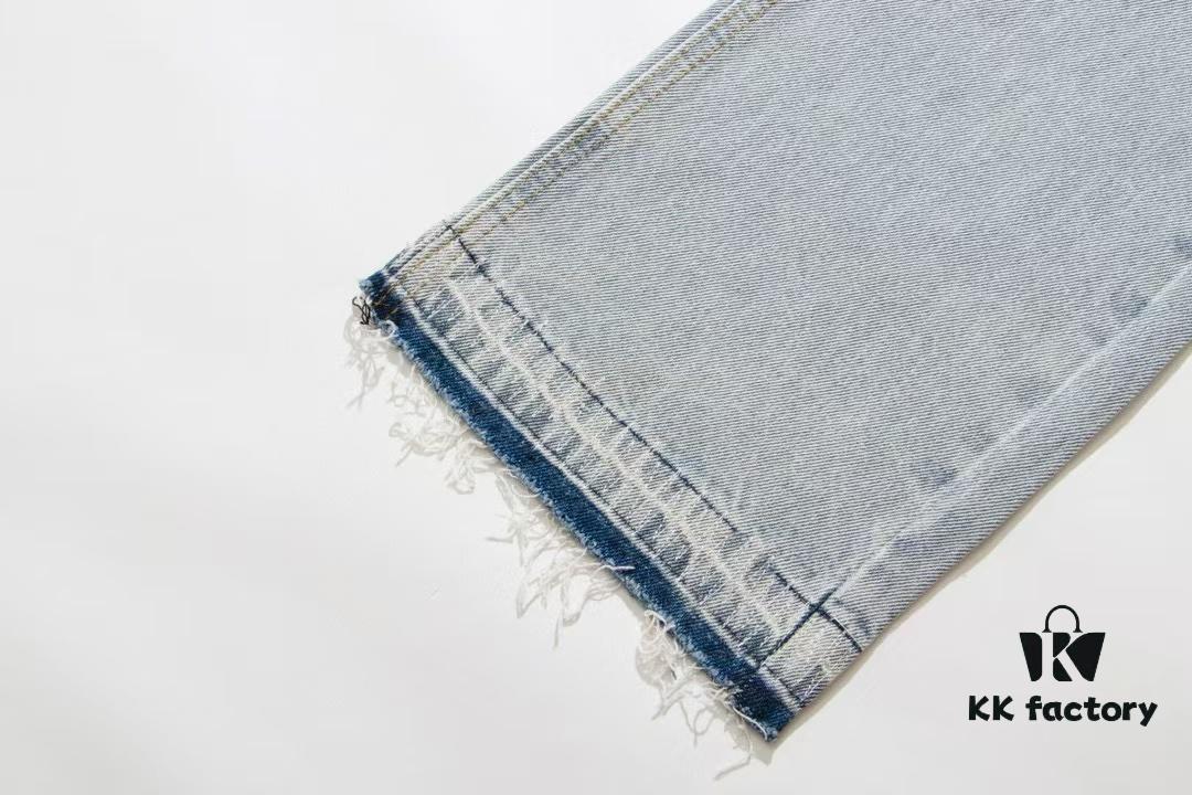 6931a3f1ccd8ab3d7af9834a Chrome Heart Cross Patch Leather Denim Jeans KL012