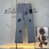 6931a3f1ccd8ab3d7af9834d Chrome Heart Cross Patch Leather Jeans KL012